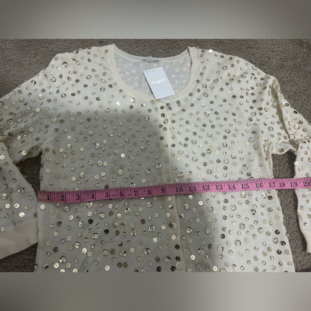 “Halogen”sequined sweater, elegant for any occasion! Size L - Picture 9 of 11